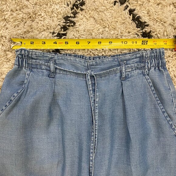 American Eagle | Elastic Waist High Rise Wide Leg Cropped Pants | Size 4 Women's - Picture 8 of 10